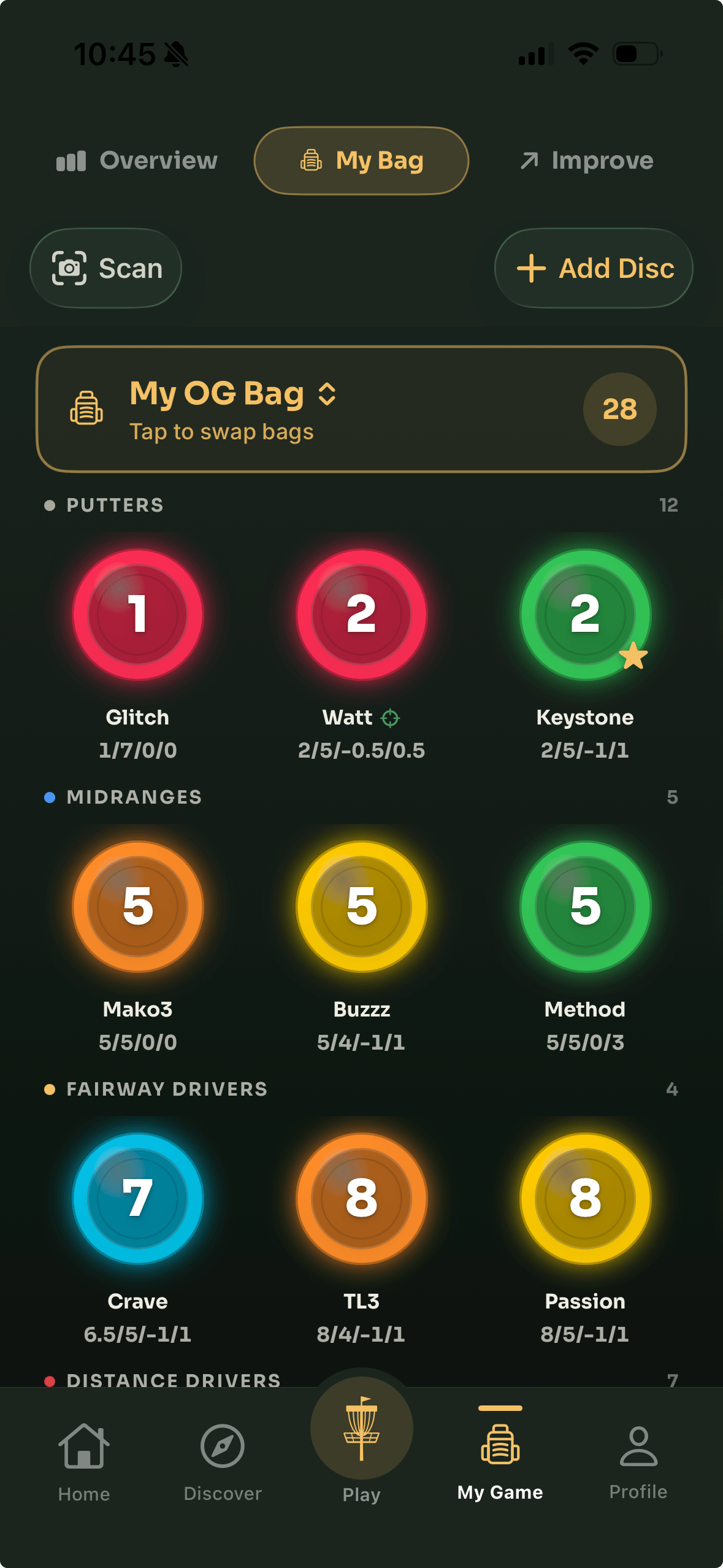 Carry as many bags as your game needs
